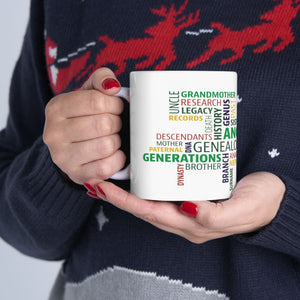 Genealogy Word Cloud Mug (11oz|15oz) in 15oz by Genealogy Keepsakes