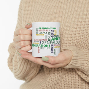 Genealogy Word Cloud Mug (11oz|15oz) in 15oz by Genealogy Keepsakes
