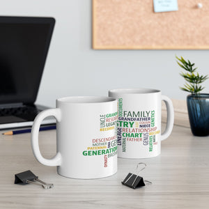 Genealogy Word Cloud Mug (11oz|15oz) in 15oz by Genealogy Keepsakes