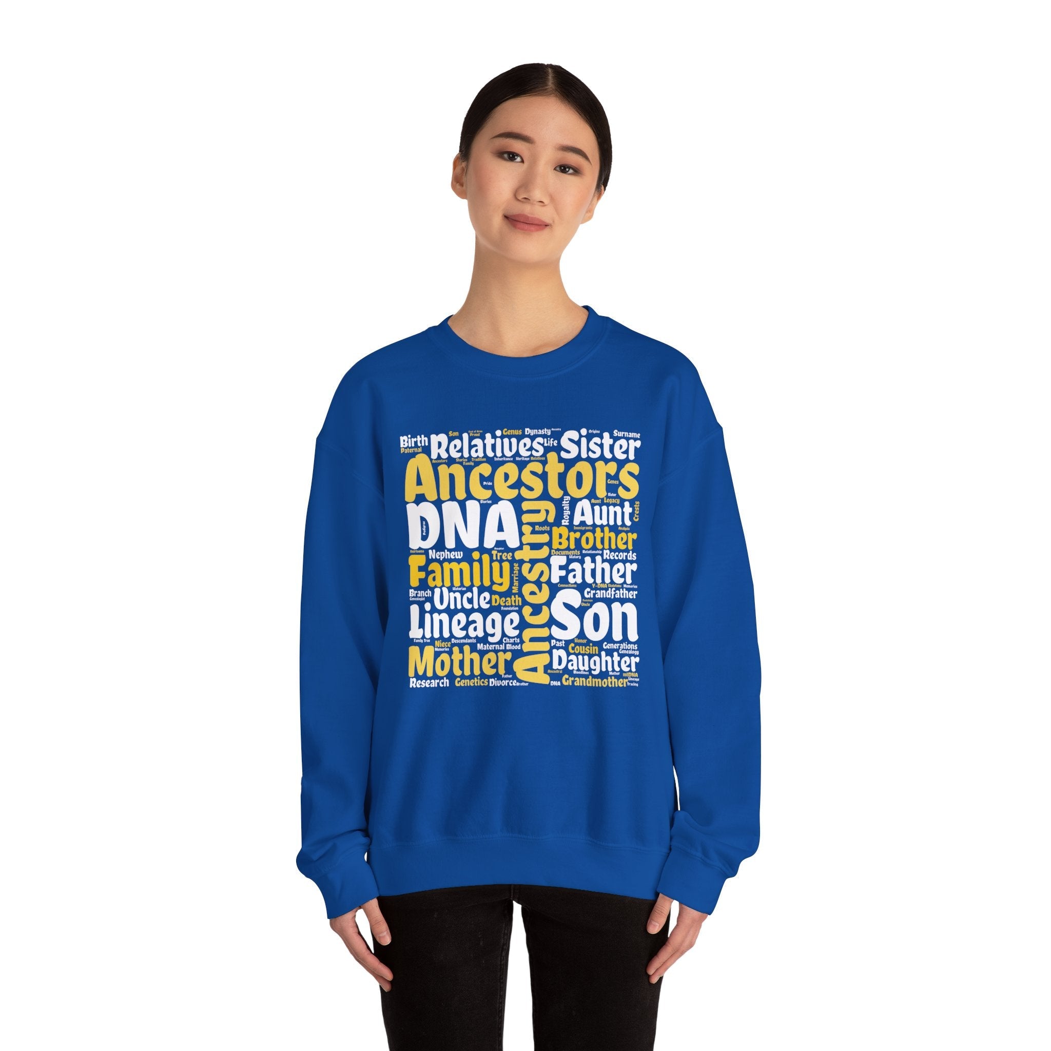 Genealogy Word Cloud Sweatshirt in by Genealogy Keepsakes