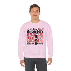 Genealogy Word Cloud Sweatshirt in by Genealogy Keepsakes