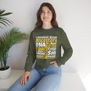 Genealogy Word Cloud Sweatshirt in Light Pink by Genealogy Keepsakes