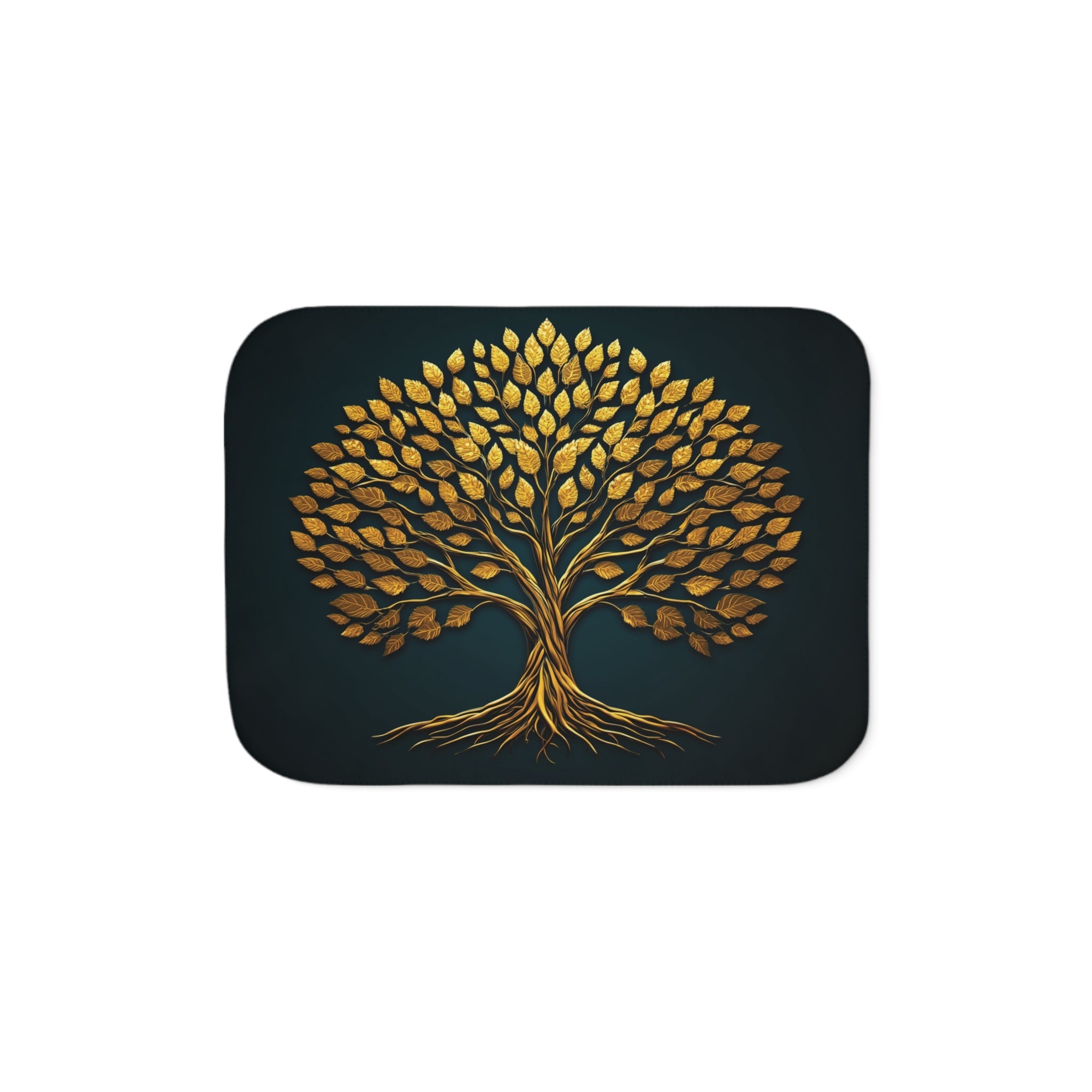 Golden Tree of Life Sherpa Fleece Blanket-30'' × 40''