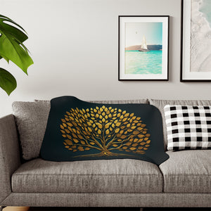 Golden Tree of Life Sherpa Fleece Blanket-