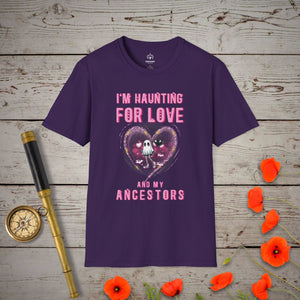 Haunting For Love T-Shirt - Genealogy Keepsakes Custom Genealogy Gift - Purple S