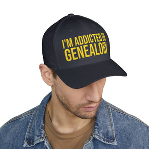 I'm Addicted to Genealogy Embroidered Cap in Dark Navy by Genealogy Keepsakes