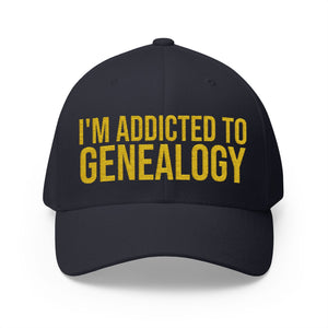 I'm Addicted to Genealogy Embroidered Cap in Dark Navy by Genealogy Keepsakes