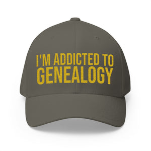 I'm Addicted to Genealogy Embroidered Cap in Olive by Genealogy Keepsakes