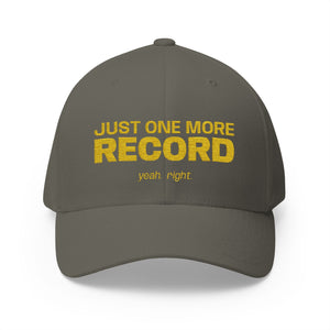 Just One More Record Embroidered Cap in Olive by Genealogy Keepsakes