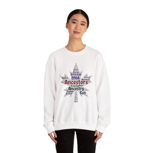 Maple Leaf Word Cloud Sweatshirt in by Genealogy Keepsakes
