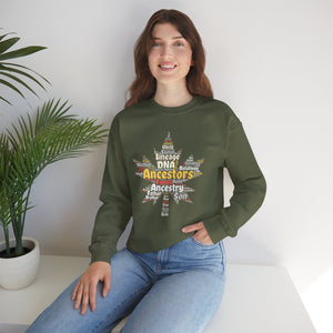 Maple Leaf Word Cloud Sweatshirt in by Genealogy Keepsakes