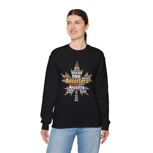 Maple Leaf Word Cloud Sweatshirt in by Genealogy Keepsakes