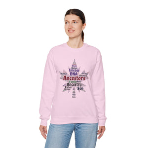 Maple Leaf Word Cloud Sweatshirt in by Genealogy Keepsakes