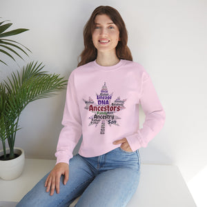 Maple Leaf Word Cloud Sweatshirt in by Genealogy Keepsakes