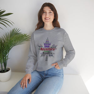 Maple Leaf Word Cloud Sweatshirt in Light Pink by Genealogy Keepsakes
