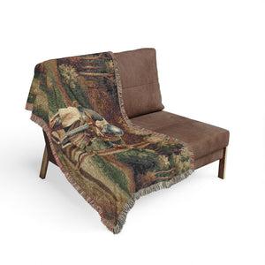 Medieval Knight’s Prayer Woven Blanket in by Genealogy Keepsakes