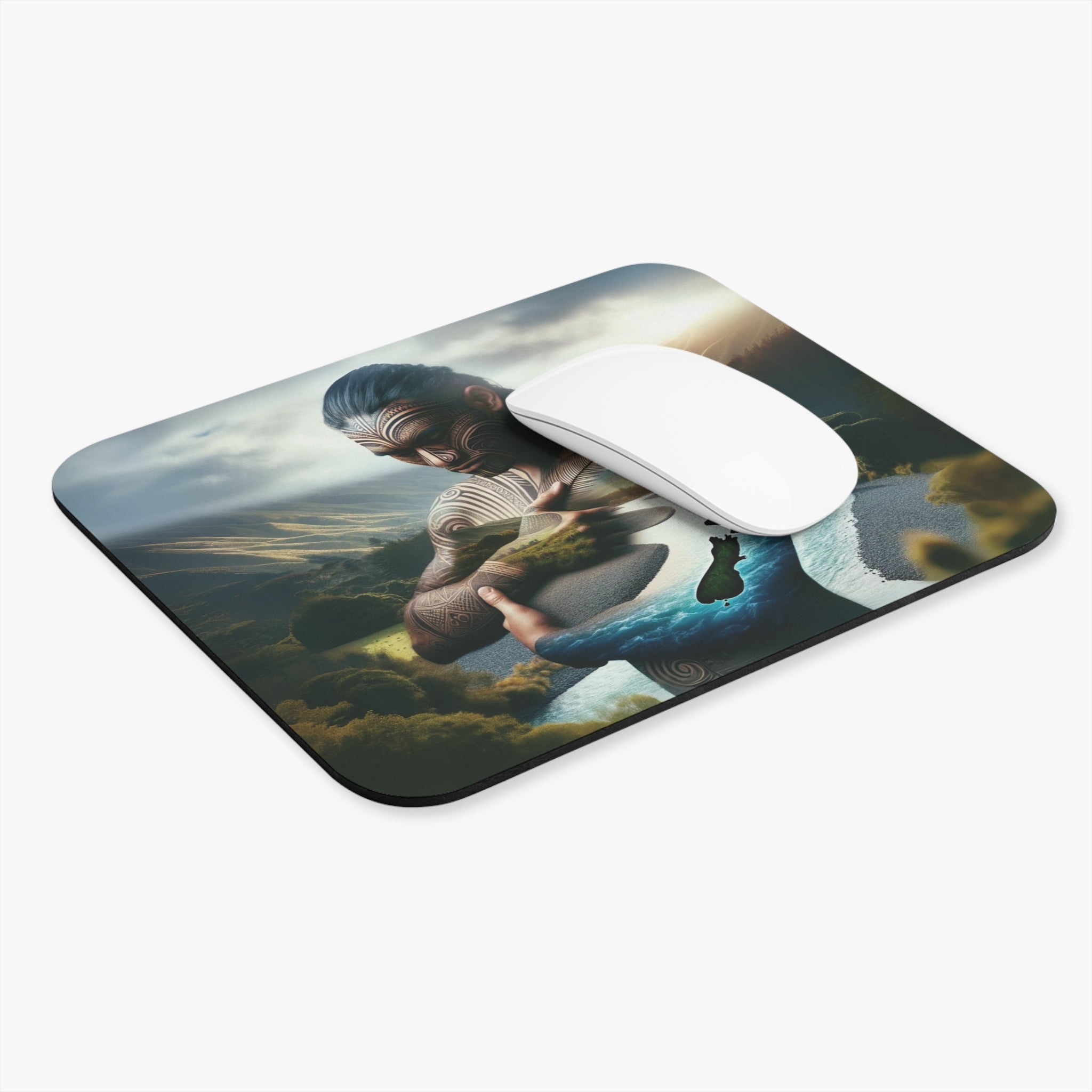 Mouse Pad - Maori Embrace Design in 9" × 8" by Genealogy Keepsakes