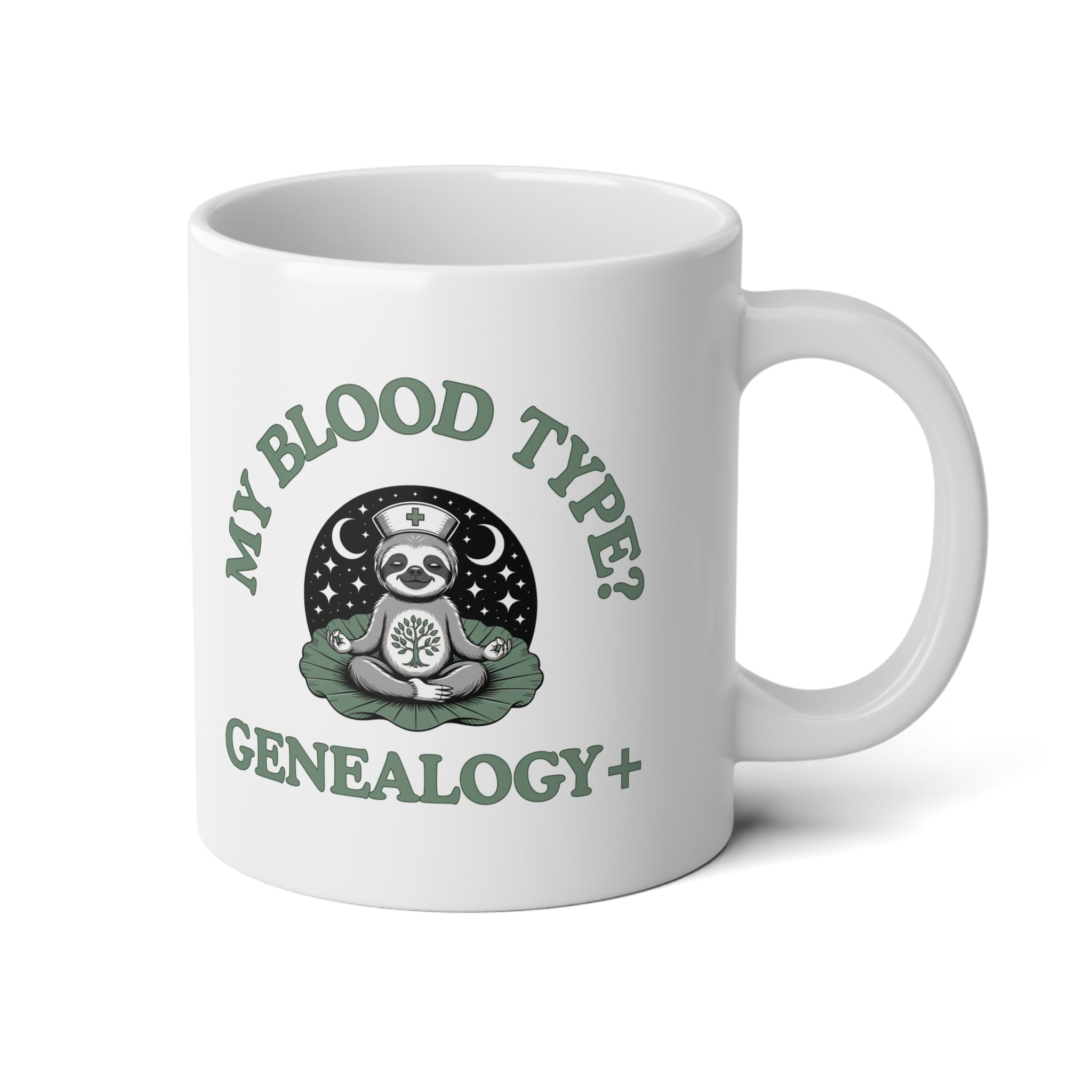 My Blood Type? Genealogy+ Mug (20oz)-White