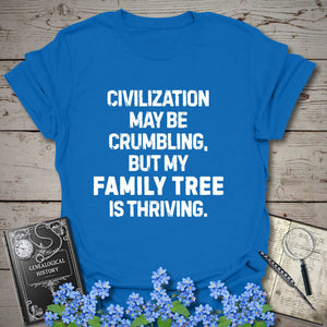 My Family Tree Is Thriving T-Shirt in Royal by Genealogy Keepsakes