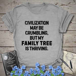 My Family Tree Is Thriving T-Shirt in Sport Grey by Genealogy Keepsakes