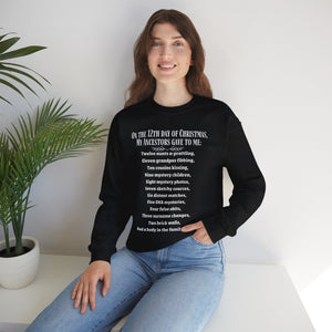 On The 12th Day of Christmas Sweatshirt in by Genealogy Keepsakes