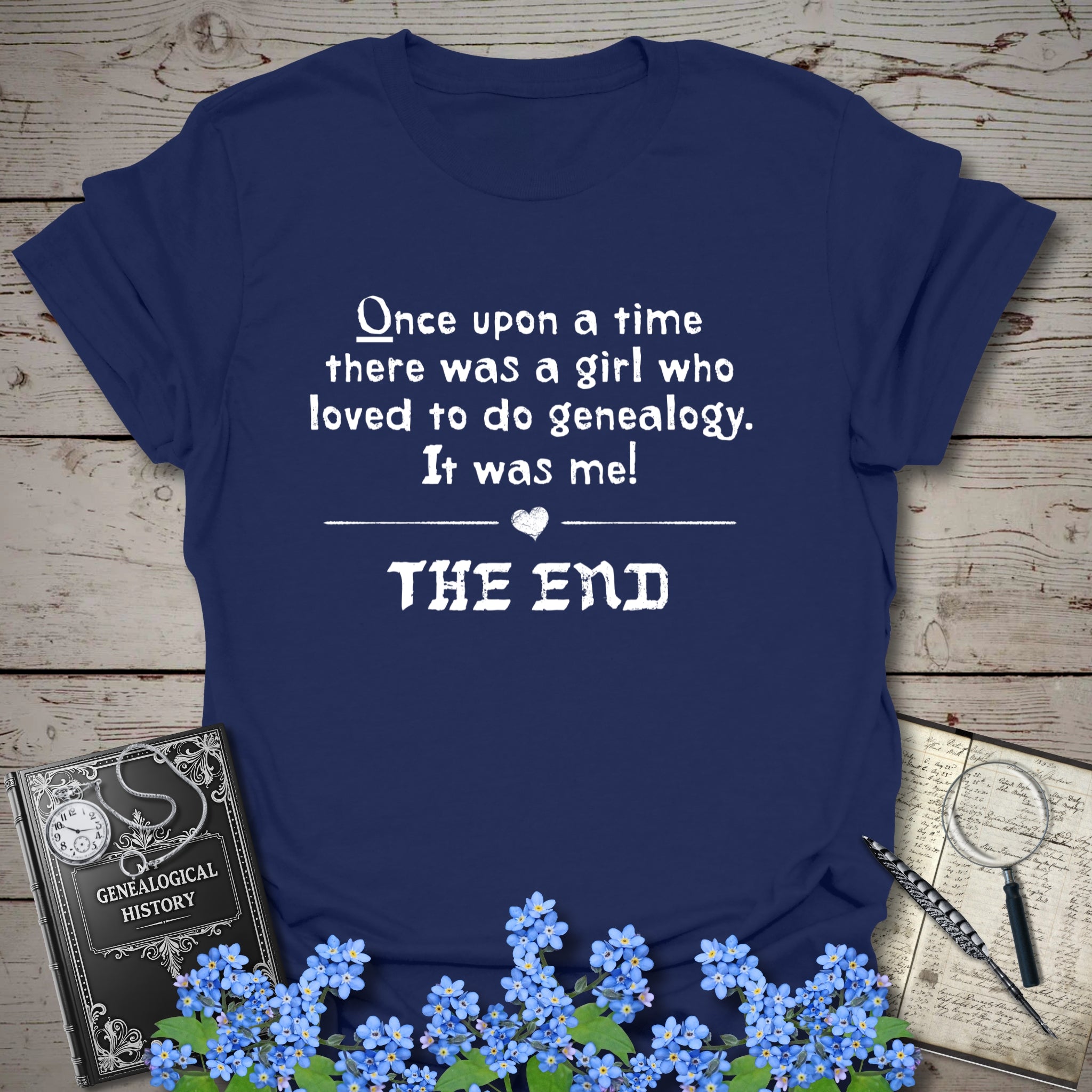 Once-Upon-A-Time T-Shirt in Navy by Genealogy Keepsakes