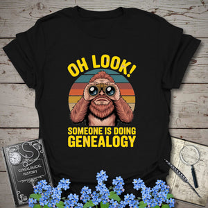 Someone Is Doing Genealogy T-Shirt - Genealogy Keepsakes Custom Genealogy Gift - Black S