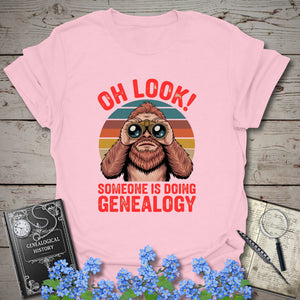 Someone Is Doing Genealogy T-Shirt - Genealogy Keepsakes Custom Genealogy Gift - Light Pink S