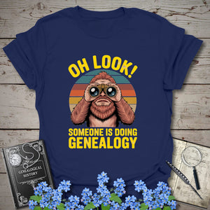 Someone Is Doing Genealogy T-Shirt - Genealogy Keepsakes Custom Genealogy Gift - Navy S