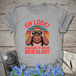 Someone Is Doing Genealogy T-Shirt - Genealogy Keepsakes Custom Genealogy Gift - Sport Grey S