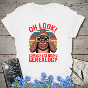 Someone Is Doing Genealogy T-Shirt - Genealogy Keepsakes Custom Genealogy Gift - White S