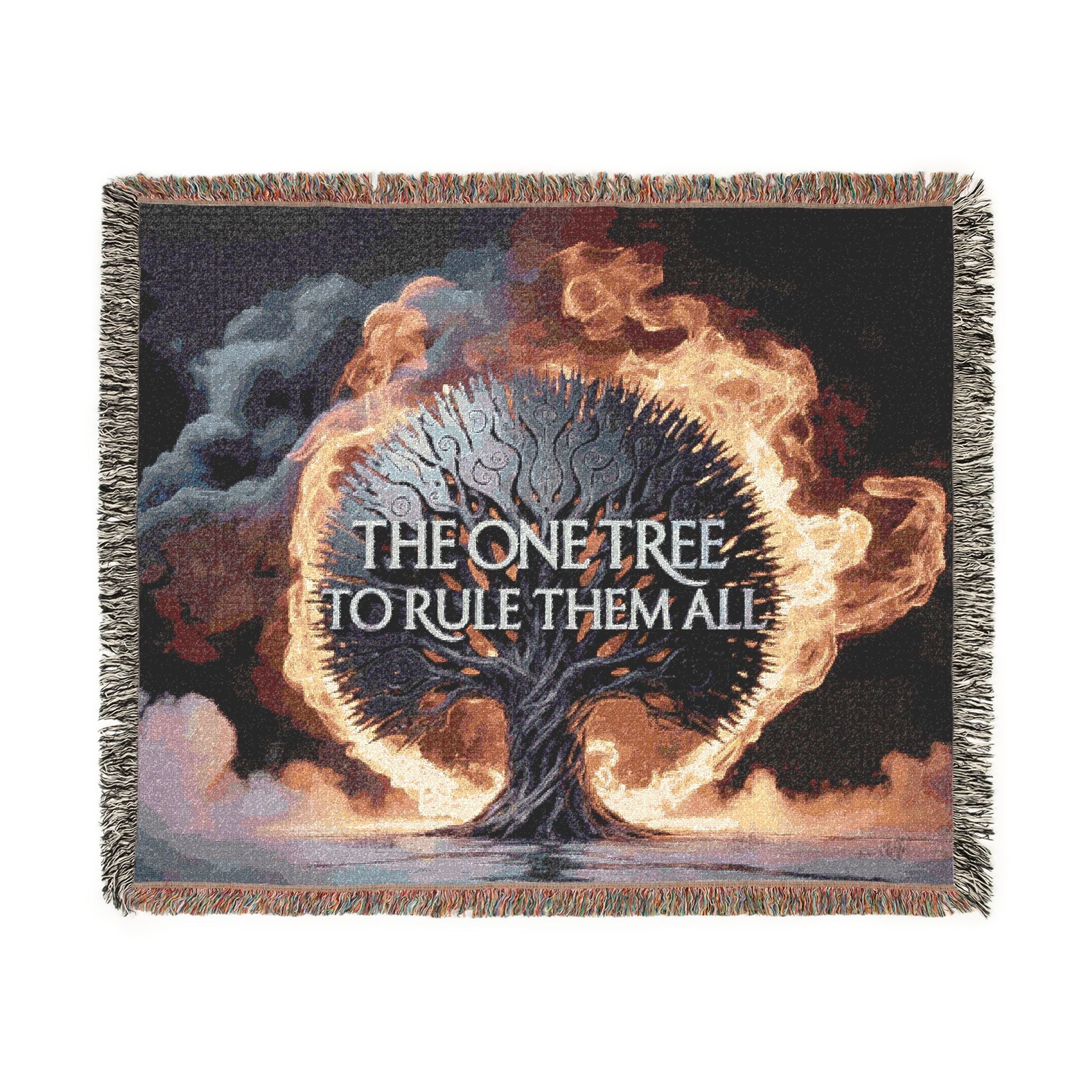 The One Tree Woven Blanket in Photo by Genealogy Keepsakes