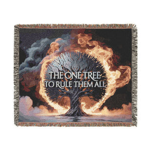 The One Tree Woven Blanket in Photo by Genealogy Keepsakes