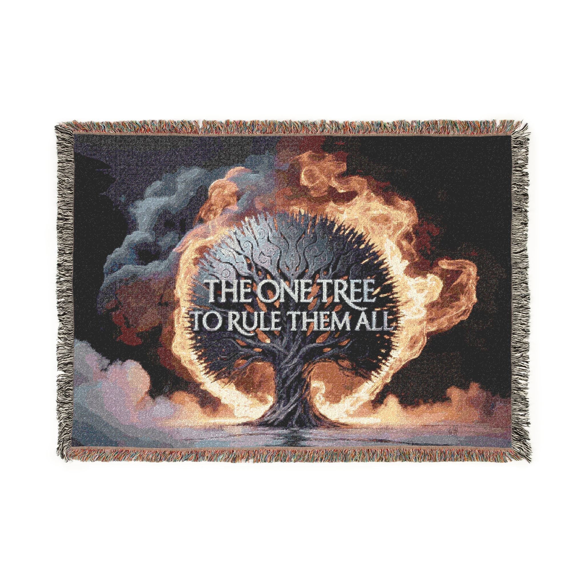 The One Tree Woven Blanket in Photo by Genealogy Keepsakes