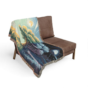 Tree of Day and Night Woven Blanket in by Genealogy Keepsakes