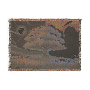 Tree of Day and Night Woven Blanket in Artwork by Genealogy Keepsakes
