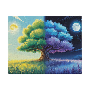 Tree of Day & Night Jigsaw Puzzle in 10" × 8" (110 pcs) by Genealogy Keepsakes
