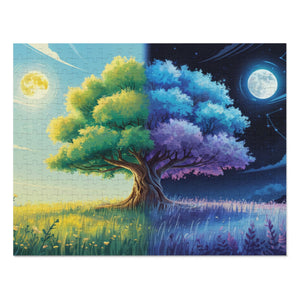 Tree of Day & Night Jigsaw Puzzle in 14" × 11" (252 pcs) by Genealogy Keepsakes