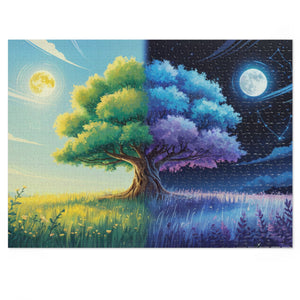 Tree of Day & Night Jigsaw Puzzle in 21" × 15.5" (500 pcs) by Genealogy Keepsakes