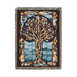 Tree Of Life Woven Blanket in Artwork by Genealogy Keepsakes