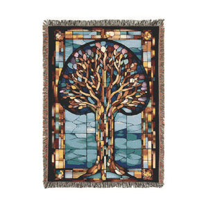 Tree Of Life Woven Blanket in Artwork by Genealogy Keepsakes