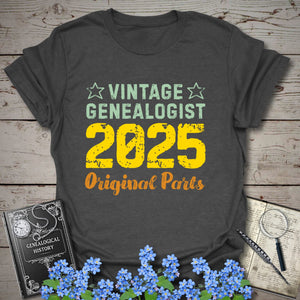 Vintage Genealogist T-Shirt in Dark Heather by Genealogy Keepsakes