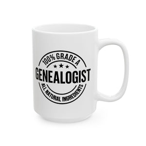 100 Percent Genealogist Mug (11oz|15oz) in 15oz by Genealogy Keepsakes