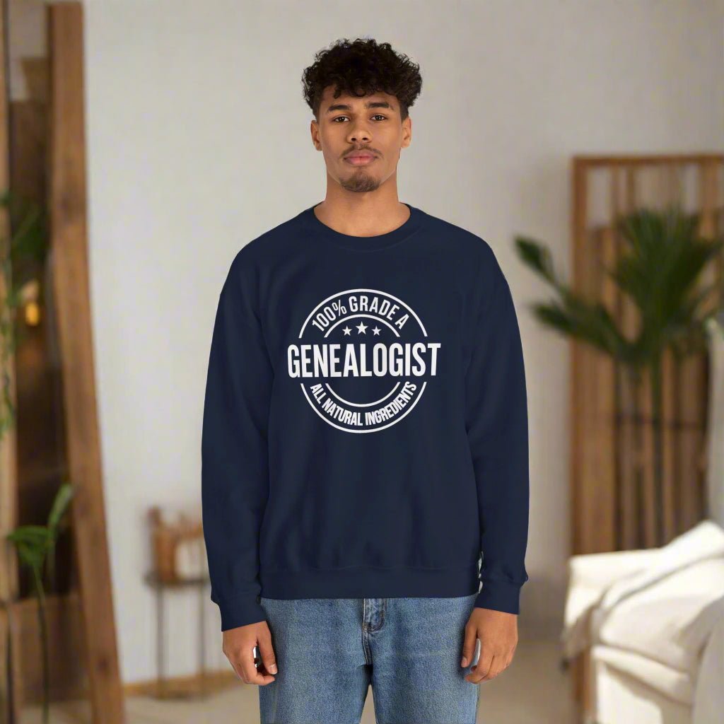 100 Percent Genealogist Sweatshirt in by Genealogy Keepsakes