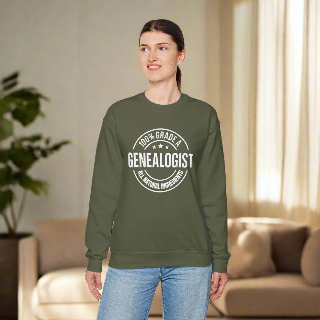 100 Percent Genealogist Sweatshirt in by Genealogy Keepsakes