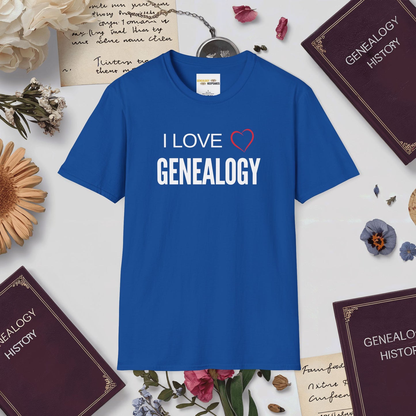 I Love Genealogy T-Shirt-Royal-Genealogy Keepsakes