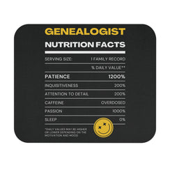 Genealogist Nutrition Facts Mouse Pad