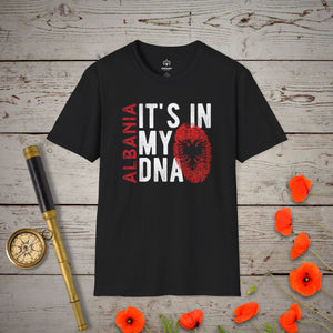 Albania - It's In My DNA T-Shirt in Black by Genealogy Keepsakes
