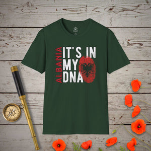 Albania - It's In My DNA T-Shirt in Forest Green by Genealogy Keepsakes