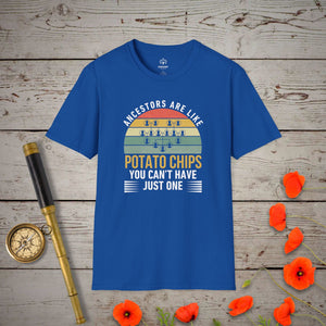 Ancestors Are Like Potato Chips T-Shirt - Genealogy Keepsakes Custom Genealogy Gift - Royal S